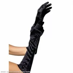 Opera Length Satin Glove With Snap Button Side