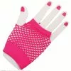80's Neon Pink Short Fishnet Adult Gloves