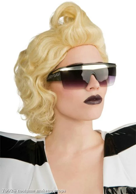 Lady Gaga Black Retro Glasses Adult 1 Lady Gaga Black Retro Glasses Adult