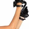 Cropped Satin Ruffle Glove With Faux Rhinestone Buckle (Adult)