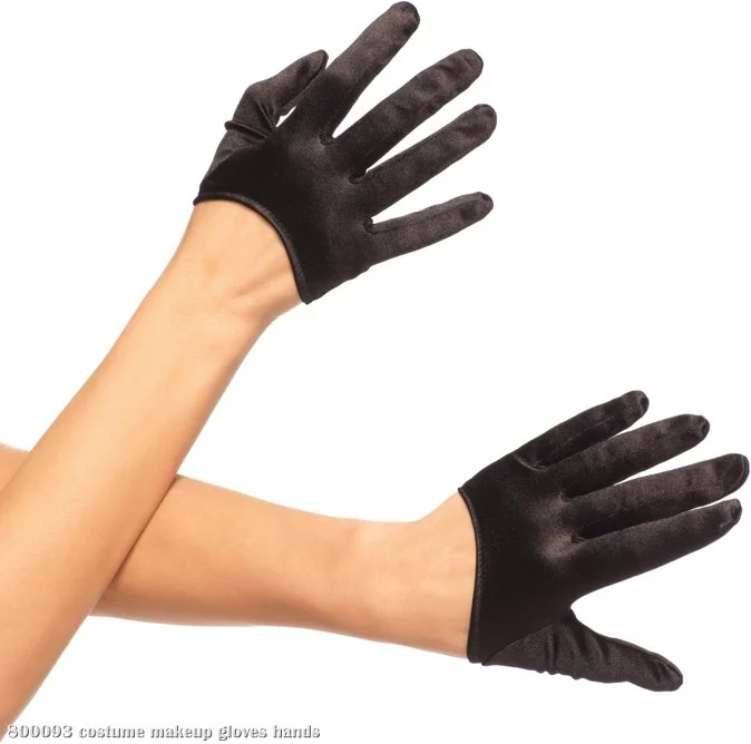 Mini Cropped Satin Gloves (Adult) 1 Mini Cropped Satin Gloves (Adult)